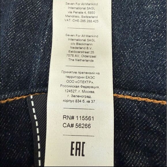 7 For All Mankind Austyn Relaxed Dark Blue Jeans Los Angeles Men’s Size 38 - Picture 10 of 13